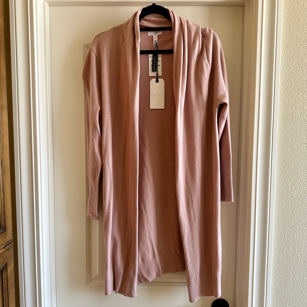 Leith Long cardigan NWT size small adobe pink